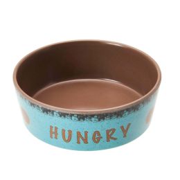 Spot Unbreak-A-Bowlz Stoneware Dog Bowl Turquoise; Tan Small 5 in