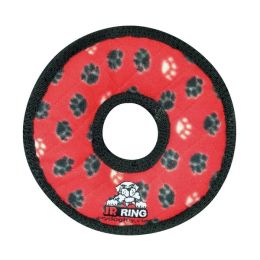 Tuffy Jr. Ring Dog Toy Red 7 in