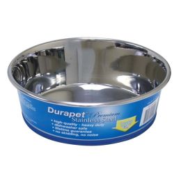 OurPets Rubber-Bonded Premium Stainless Steel Dog Bowl Silver