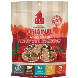 Plato Dog Strips Grain Free Turkey Cranberry 6Oz