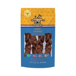 Honey IM Home Dog Natural Honey Coated Buffalo Treats Braided Gullet 3.53Oz